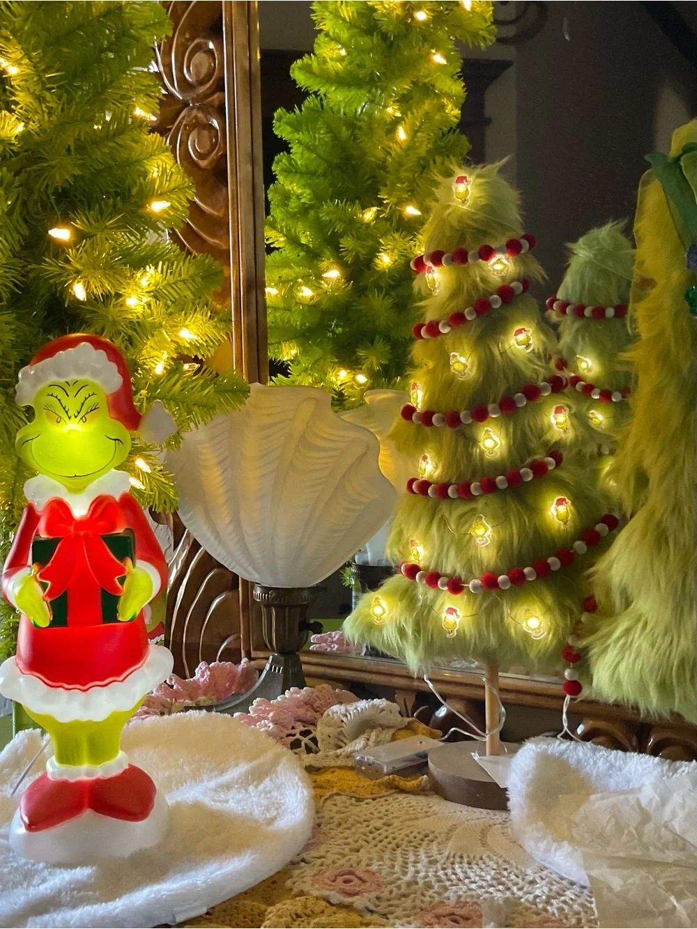 2 Sets! New Grinch Mini LED Lights. Holiday Christmas Festive Party Home Decor.